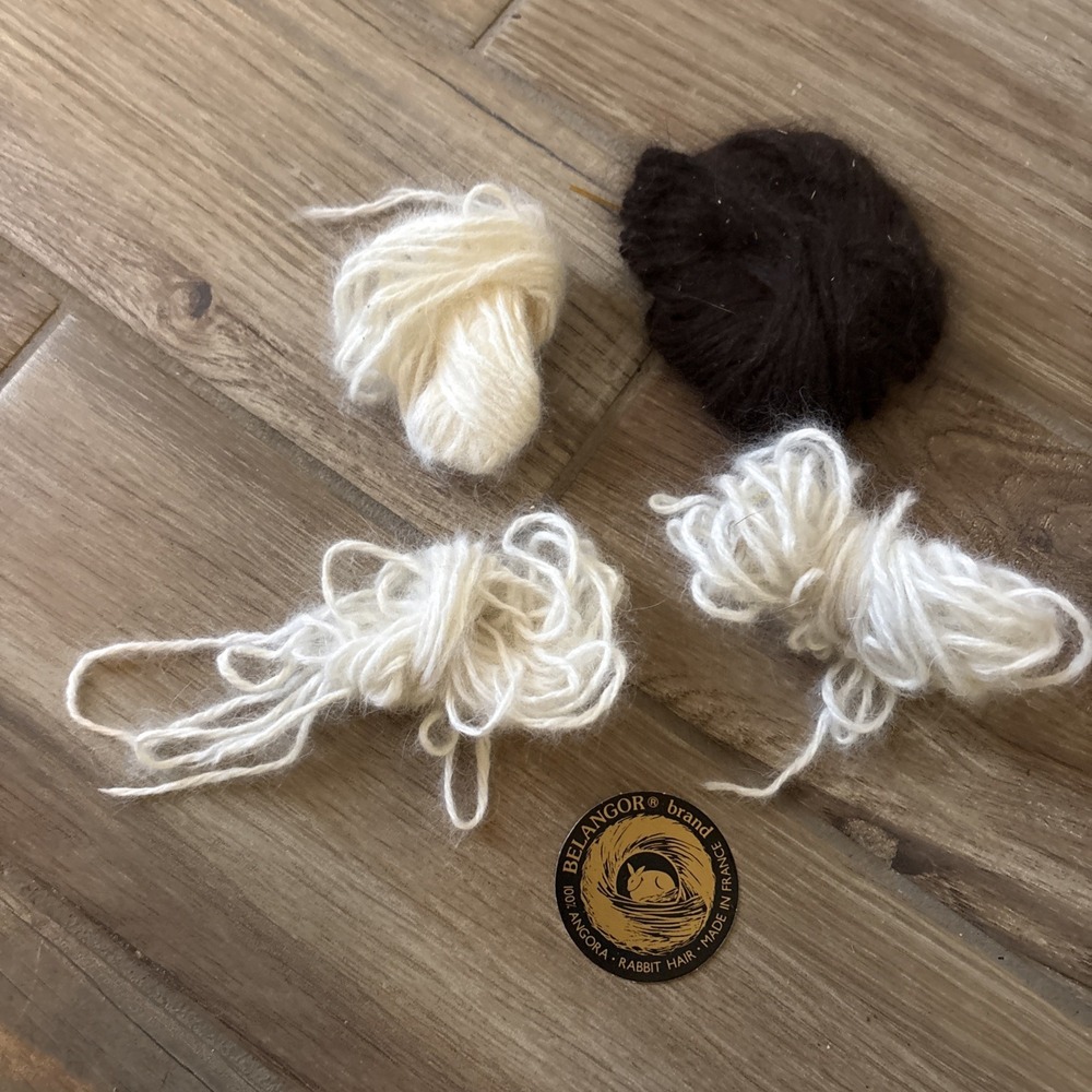 vintage BELANGOR 100% ANGORA Rabbit Fur Luxurious Yarn Brown & Cream